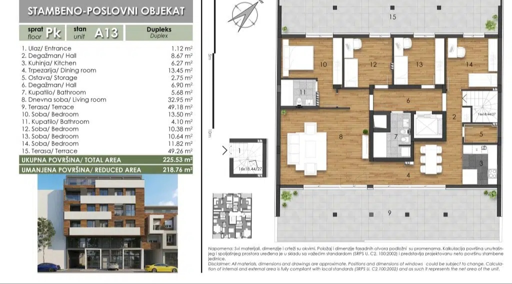 Penthouse sa 100m2 krovne terase – Novi Sad | Linea Casa